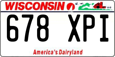 WI license plate 678XPI