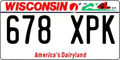 WI license plate 678XPK