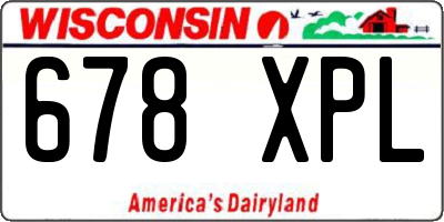 WI license plate 678XPL