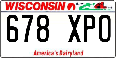 WI license plate 678XPO