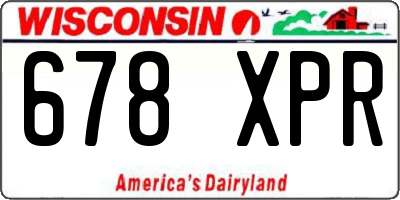 WI license plate 678XPR