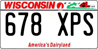 WI license plate 678XPS