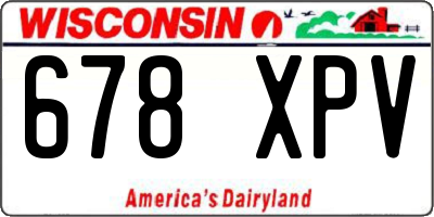WI license plate 678XPV