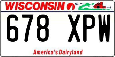 WI license plate 678XPW