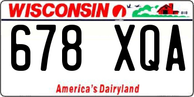 WI license plate 678XQA