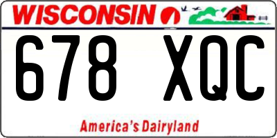 WI license plate 678XQC