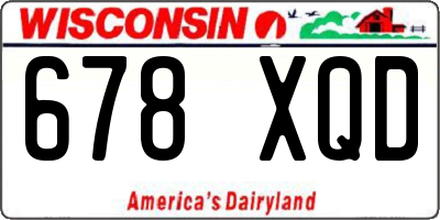 WI license plate 678XQD