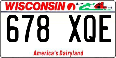 WI license plate 678XQE