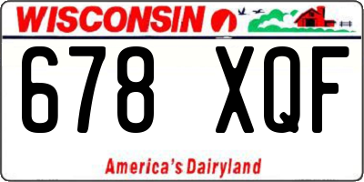 WI license plate 678XQF