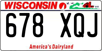 WI license plate 678XQJ