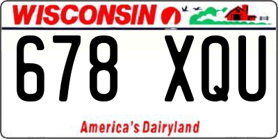 WI license plate 678XQU
