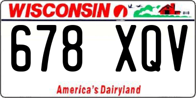 WI license plate 678XQV