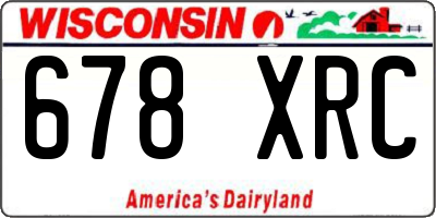 WI license plate 678XRC