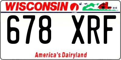 WI license plate 678XRF