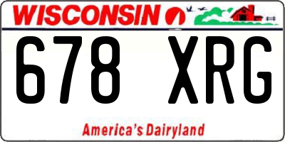 WI license plate 678XRG