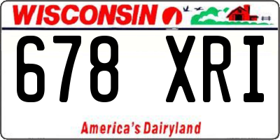WI license plate 678XRI