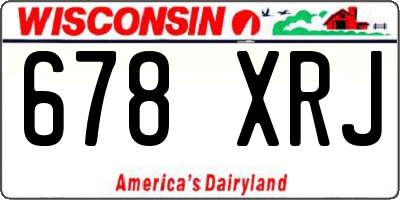 WI license plate 678XRJ