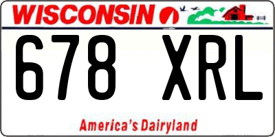WI license plate 678XRL
