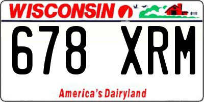 WI license plate 678XRM