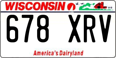WI license plate 678XRV