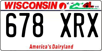WI license plate 678XRX