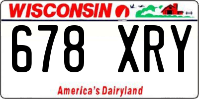 WI license plate 678XRY