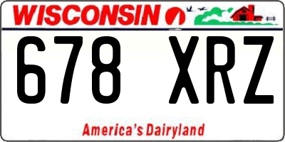 WI license plate 678XRZ