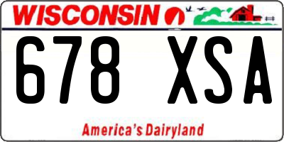 WI license plate 678XSA