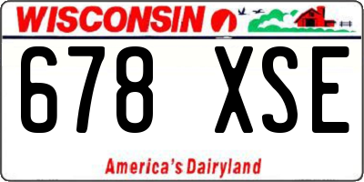 WI license plate 678XSE