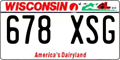 WI license plate 678XSG