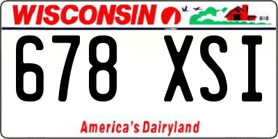 WI license plate 678XSI