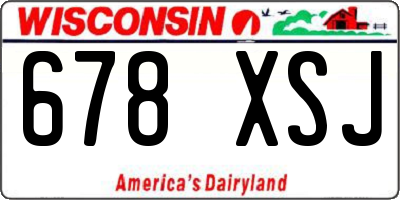 WI license plate 678XSJ