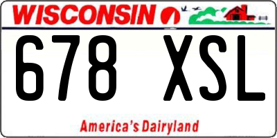 WI license plate 678XSL