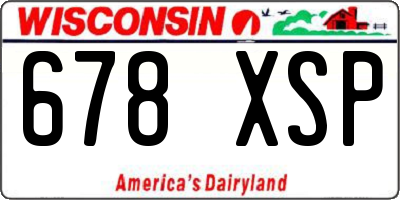 WI license plate 678XSP