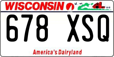 WI license plate 678XSQ