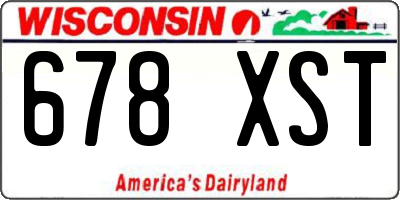WI license plate 678XST