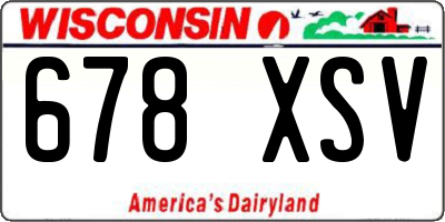 WI license plate 678XSV