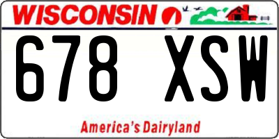 WI license plate 678XSW