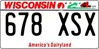WI license plate 678XSX
