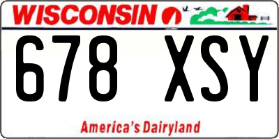 WI license plate 678XSY
