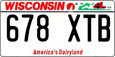 WI license plate 678XTB