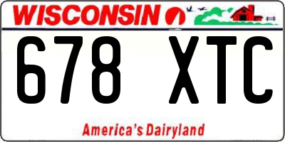 WI license plate 678XTC