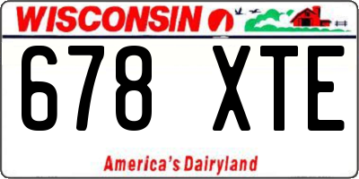 WI license plate 678XTE