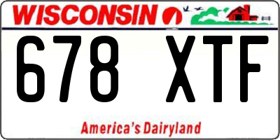 WI license plate 678XTF