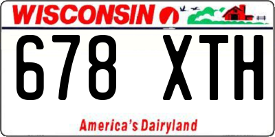 WI license plate 678XTH