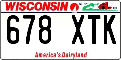 WI license plate 678XTK