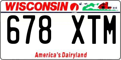 WI license plate 678XTM