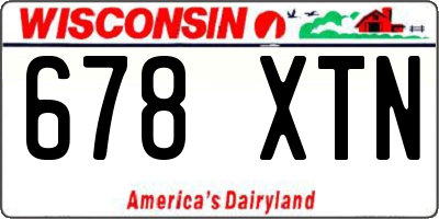 WI license plate 678XTN