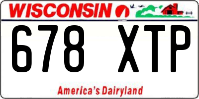 WI license plate 678XTP