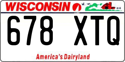 WI license plate 678XTQ